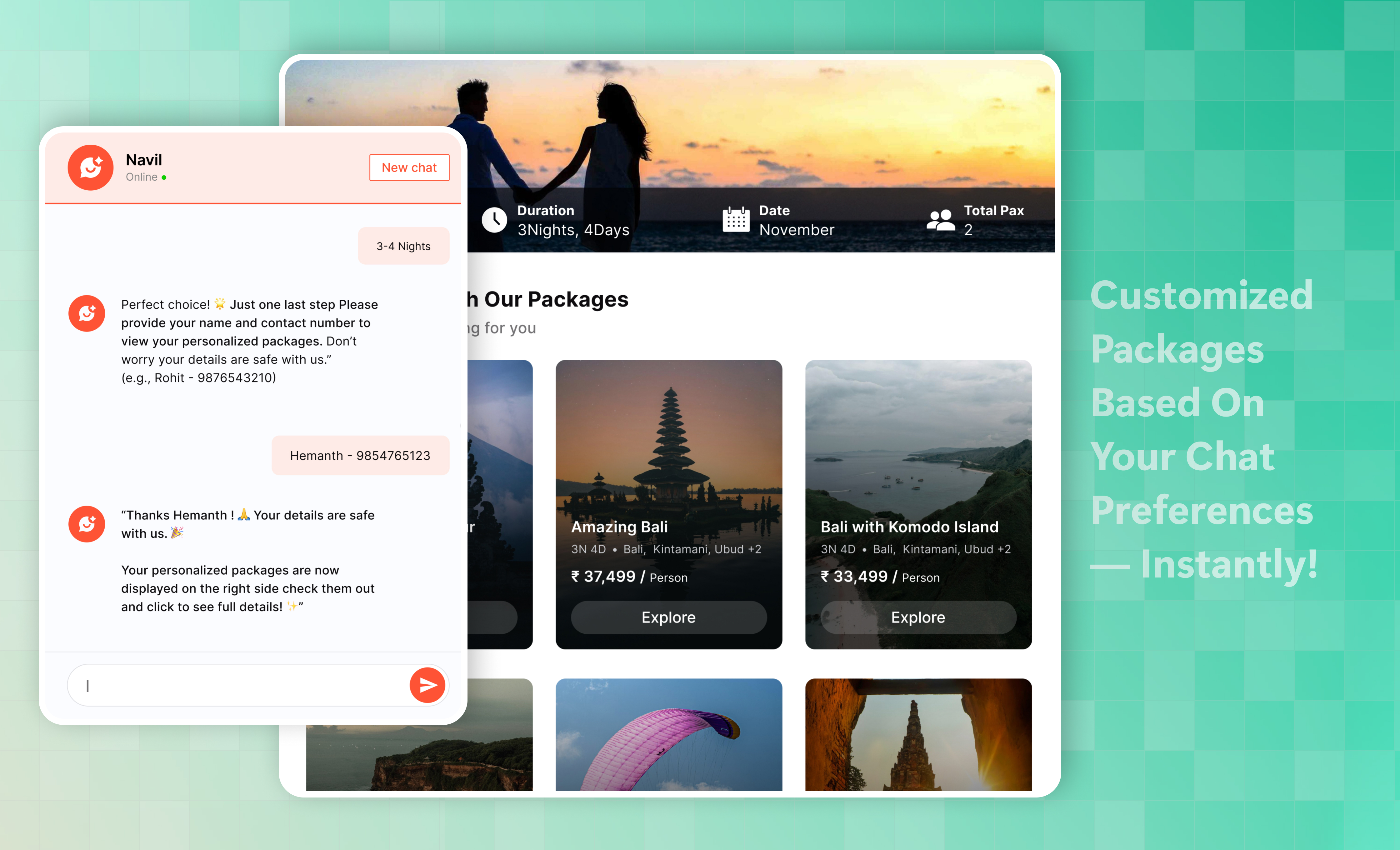 Customized travel packages